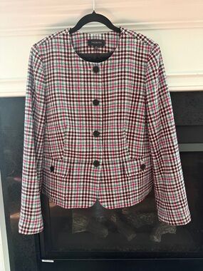 Talbots houndstooth blazer size 16 corpcore office wool blend preppy old money